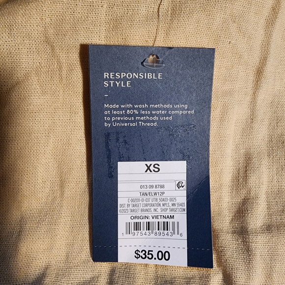 Universal Thread Balloon Long Sleeve Mini A Line Dress XS Tan Side Cut Out Linen - Picture 4 of 7